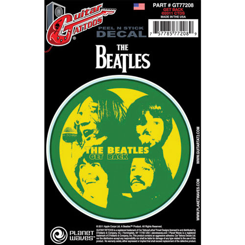 디자인 스티커 Planet Waves - Beatles Guitar Tattoo Sticker, Get Back