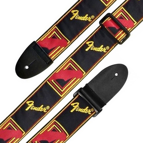 Fender - Monogrammed Strap BYR (Black/Yellow/Red)