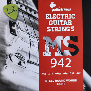 이테리 갈리 일렉기타 스트링 [추가 1~2번줄+피크포함]Galli String - MS942 Steel Electric (009-042) Safer Package