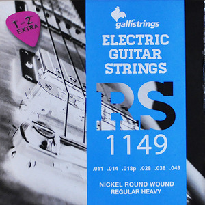 이테리 갈리 일렉기타 스트링 [추가 1~2번줄+피크포함]Galli String - New RS Nickel 1149 (011-049) Safer Package